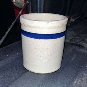 Ceramic Pot with Blue Stripe